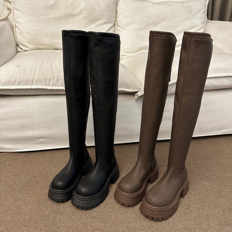 Knight Boots 2024 Thick Heel Over-the-knee Thin Boots New Style All-match Thick Bottom Boots Women's Autumn and Winter Women's Boots