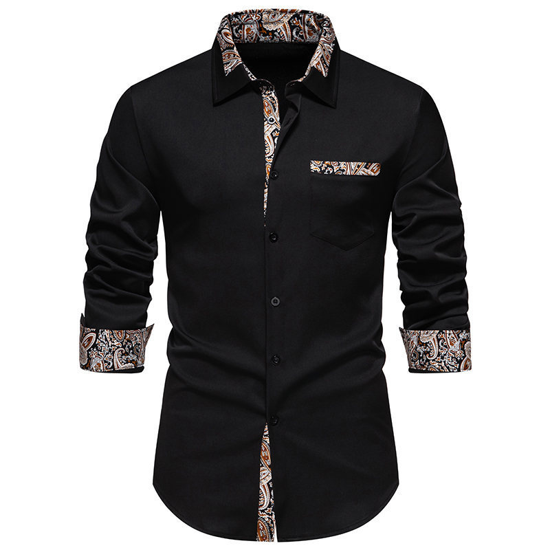 2024 Spring New European Size Men's Fashion Triangle Neck Cashew Flower Colored Long sleeved Shirt for Men_vogarts.com