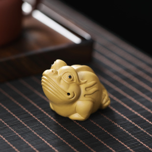 Small purple sand golden toad tea pet ornaments boutique can raise money golden toad tea pet tea play tea table tea set accessories