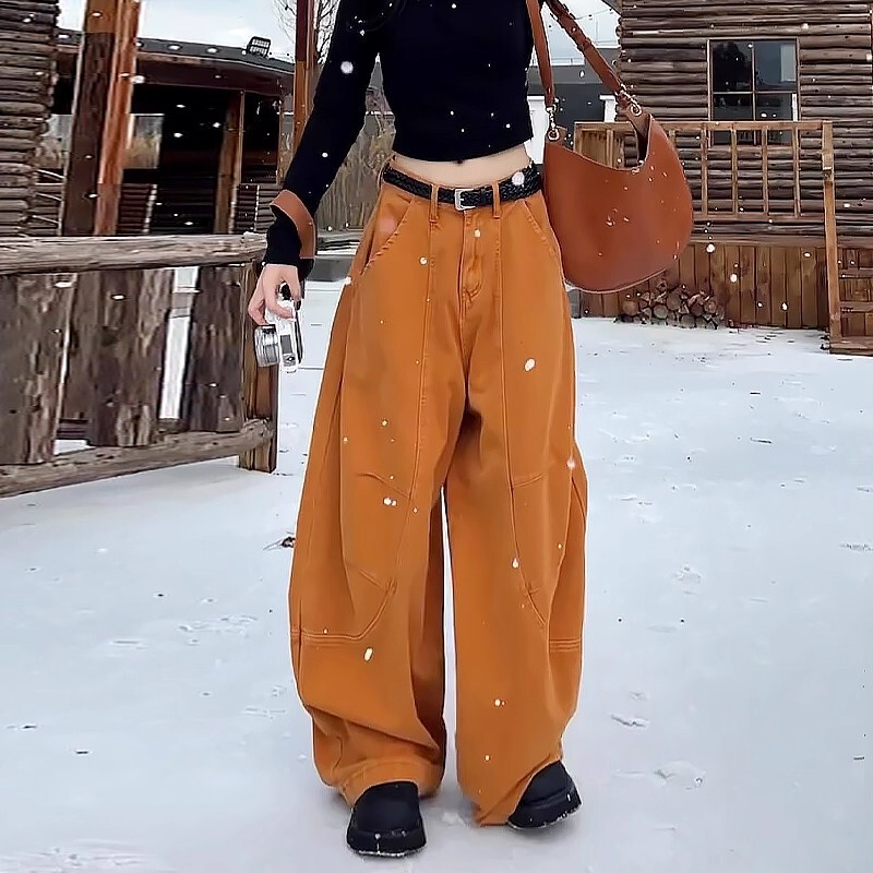 Casual High-Waisted Loose Wide-Leg Jeans for Men and Women in American Style with a Lazy Vibe