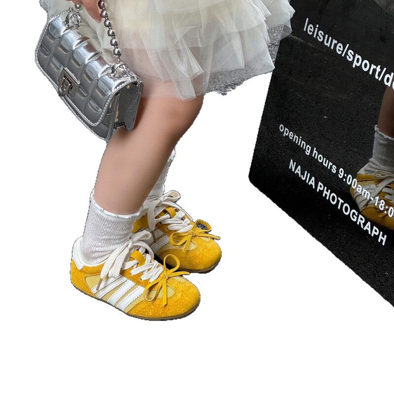 子供のリボン道徳トレーニングシューズ 2025 新しい女の子インターネット有名人バレエフラットフォレストシューズカラーマッチングスポーツカジュアルシューズ|undefined