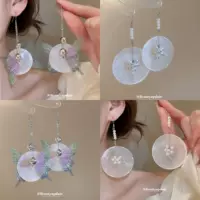 Шифоновые круглые серьги-подвески с кисточками в форме бабочки, крючки для ушей, супер сказочные серьги в стиле морского курорта, серьги, дизайн ниши