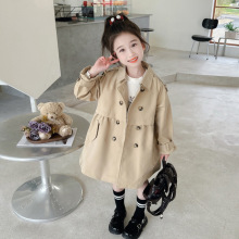 女童风衣外套秋装2025新款洋气时髦英伦中长款儿童小女孩秋季大衣