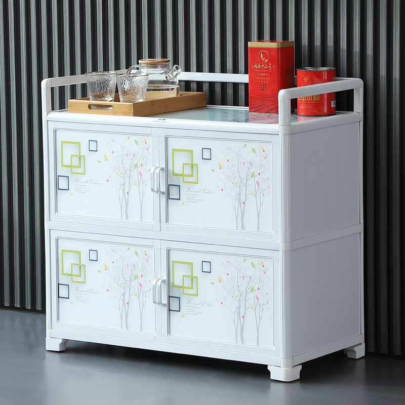 Sideboard Kitchen Cabinet Storage Cabinet Aluminum Alloy Tea Cabinet Multi-functional Cupboard Modern Simple Storage Cabinet Home