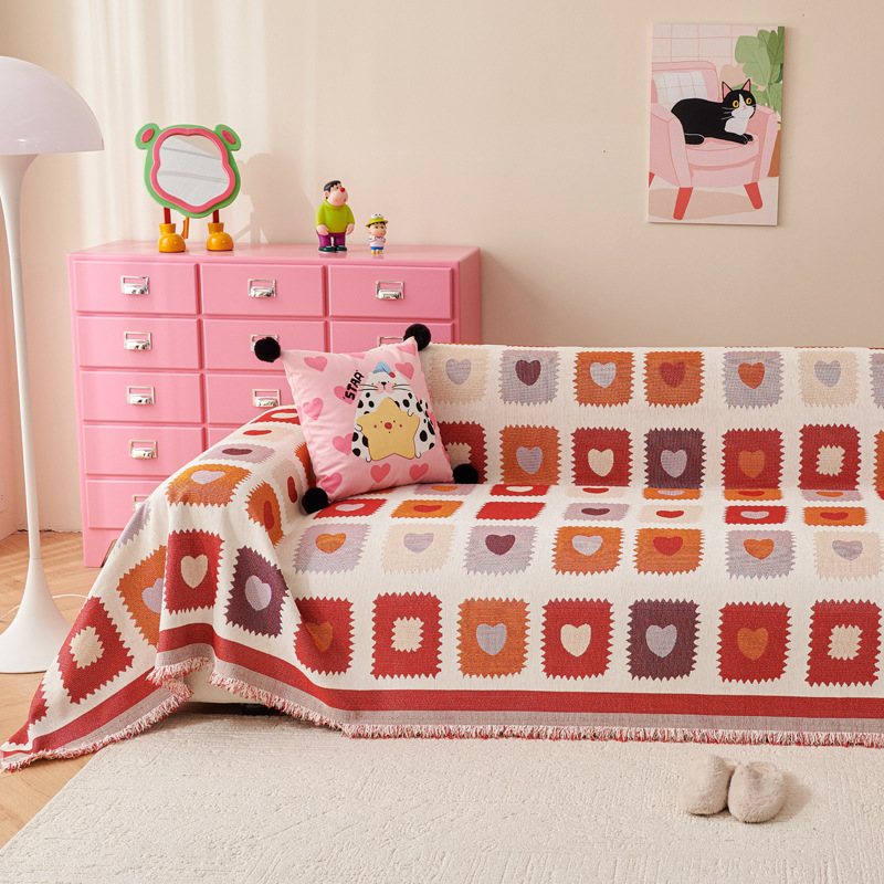 Moderno simple cubierta de sofá cuatro estaciones universal todo incluido toallas de sofá antideslizante insins amor sofá cubierta