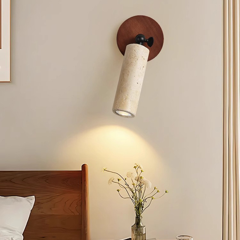 Spotlight sala de estar doméstica sin lámpara principal, viento silencioso, piedra de cueva amarilla, pasillo, lámpara de techo, lámpara de cabeza de cama