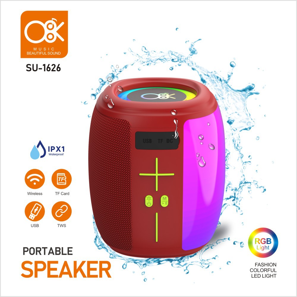 o8k su-1626 bluetooth speaker wireless portable audio fabric colorful plug-in card bluetooth speaker