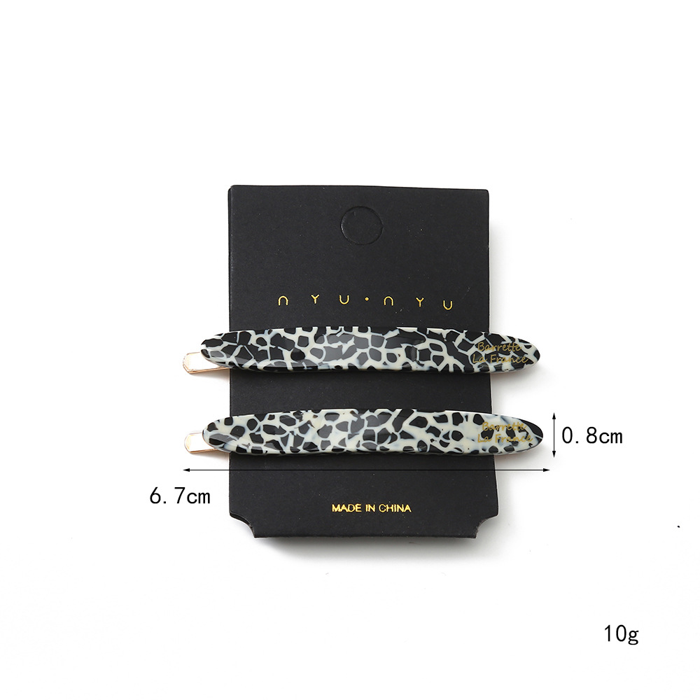 Horquilla de hoja de sauce de ácido acético estándar dorado, clip de flequillo de todo fósforo de moda, clip de una palabra, clip lateral de temperamento elegante, 2 horquillas