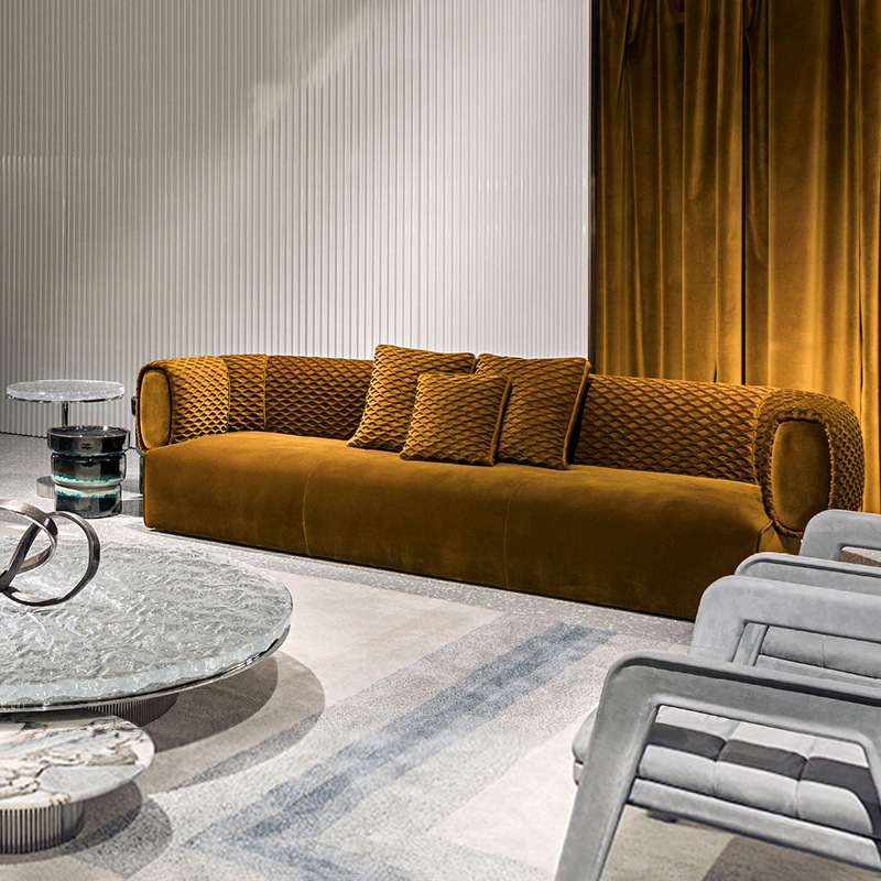 意大利CC輕奢沙發真皮 大牌現代奢華別墅大平層雙C編織磨砂皮沙發