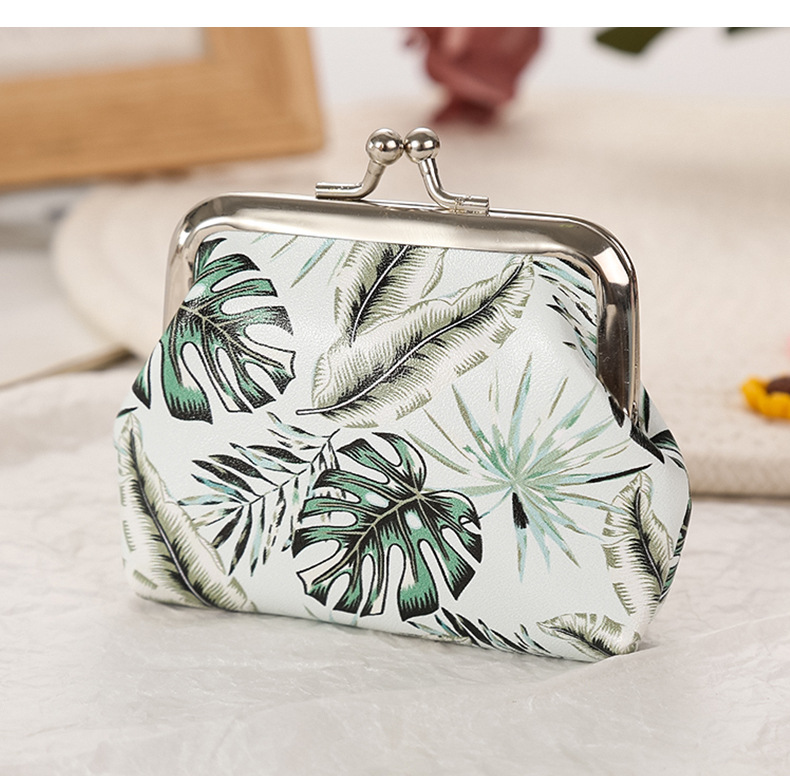 18g Weight Polyester Lining Material Buckle Closure Type Coin Purse Bags Type 1 Piece Quantity Casual, Daily Occasion Pu Leather Material Leaves Pattern All Seasons Season Unisex Gender Tropical Style Cloud Shape Shape Unisex Leaves Pu Leather Buckle Coin Purses