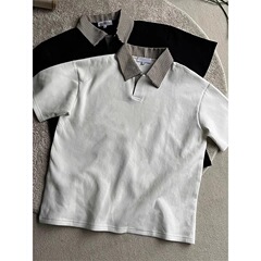 アメリカンヴィンテージ芸蟻千鳥格半袖男夏襟ポロシャツtシャツ正肩ヘンリーシャツtシャツ