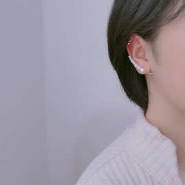 2022款珍珠高级简约复古耳夹小香风无耳洞佩戴轮廓耳挂个性耳饰品