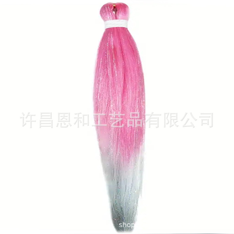 Transfronterizo color gradiente EZ gran trenza láser fibra química trenzada cabello fácil cabello trenzado africano pelucas