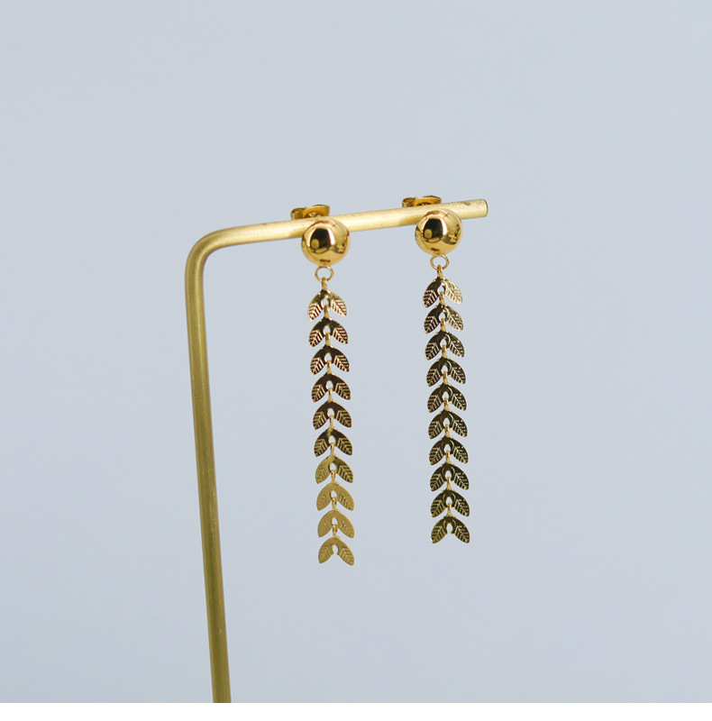 Fashion Grain Titanium Steel Womenu0027S Earrings Necklace