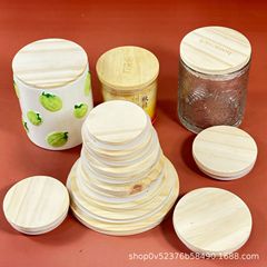 スポットパイン材蓋、シリコンリングシール、木製蓋、陶器リング蓋、キャンドルホルダー、カップ蓋、保存瓶、茶缶木製蓋