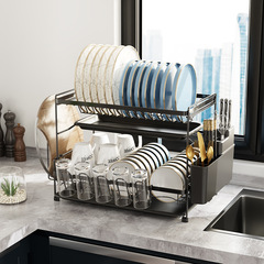 廚房碗碟置物架台面餐具盤子瀝水架籃多功能家用放碗筷瀝水收納盒