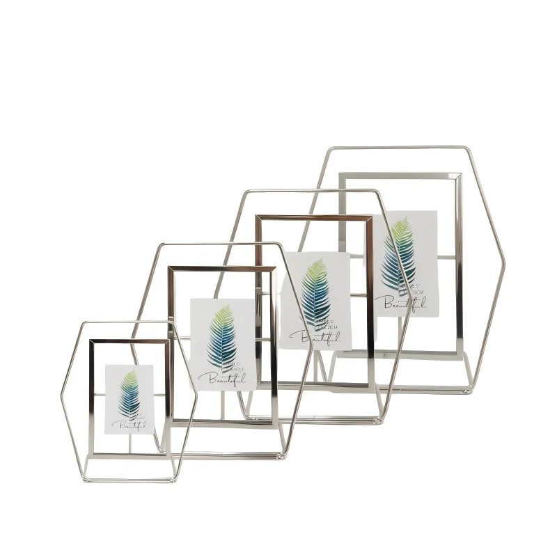 Nordic Ins Style Transparent Glass Metal Photo Frame, Light Luxury and Simple Design, Oem Manufacturer, Enterprise Custom Logo, Brand Promotion