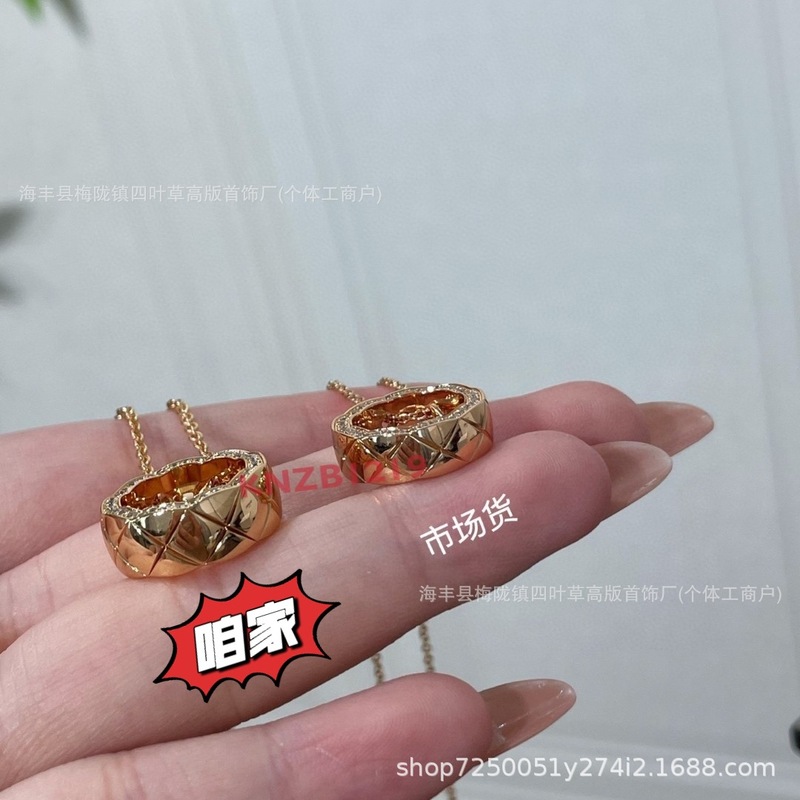 クラシックなダイヤモンド付きウォーターマーンネックレス、女性用菱形模様、小香風、18Kローズゴールドメッキ、軽い高級感、ココ風セーター、ショートタイプ|undefined