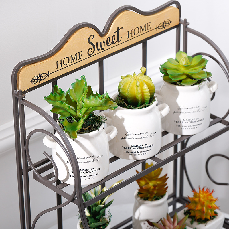 鐵藝多層花架子綠植盆栽收納置物架室內(nèi)陽臺多肉綠蘿分層折疊花架
