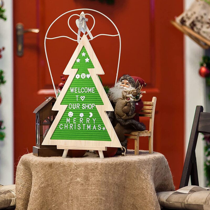 Factory wholesale felt Christmas tree Christmas pendant ornaments children's small blackboard garden message board wooden felt board Factory wholesale felt Christmas tree Christmas pendant ornaments children's small blackboard garden message board wooden felt board