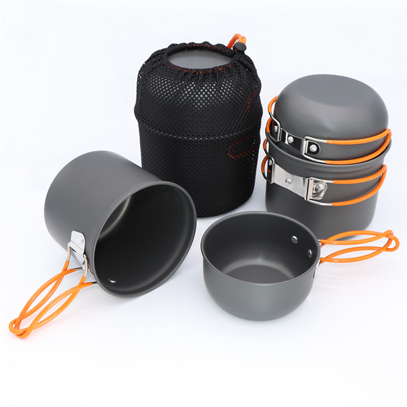 Ds201 Camping Pot Outdoor Pot Set 2-3 People Hiking Tableware Outdoor Portable Outdoor Pot Set Outdoor Supplies