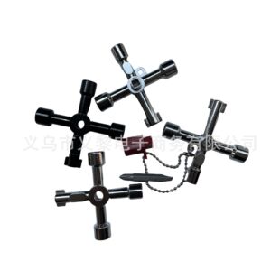 電控櫃車電梯十字鑰匙扳手水表閥門鑰匙內三角扳手五金工具四合一