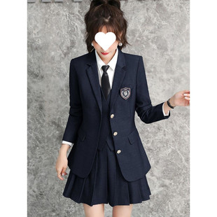 Z1H British Preppy Style Suit Three-Piece Female Kindergarten Teacher Uniform Jk Uniform Suit High School Student Class Uniform