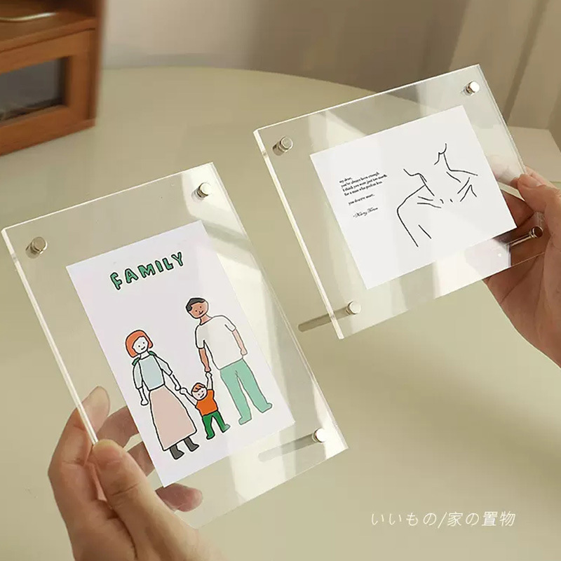 Acrylic Photo Frame Display Stand 6inch Transparent Crystal Ins Postcard Photo Display A4 Poster Frame Ins Style