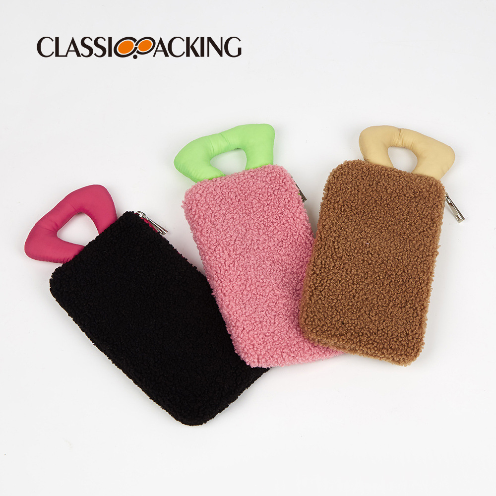 Monedero de diseño original, cargador de algodón, bolsa de felpa para teléfono móvil, bolsa de almacenamiento multifuncional para el cuidado de la piel, logotipo imprimible