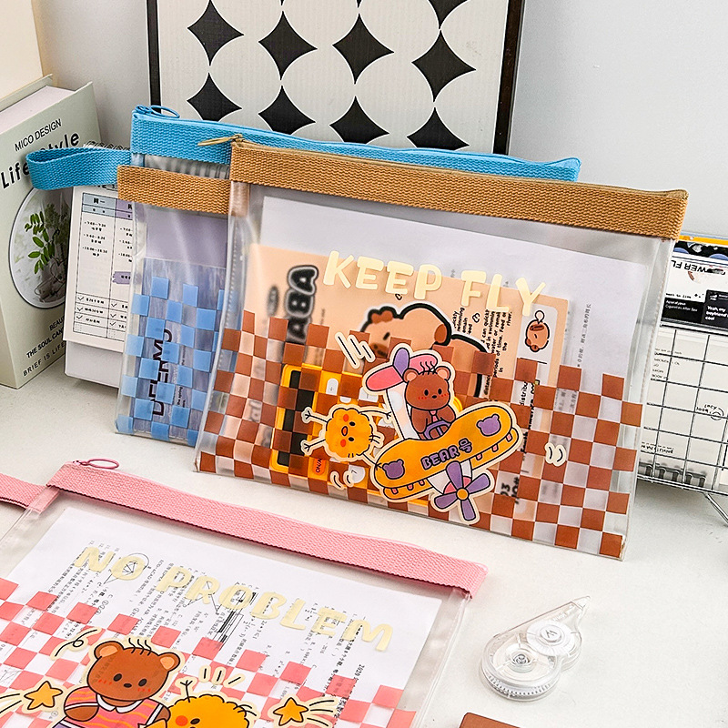 Bolsa de documentos transparente A4 bolsas de papel de prueba de clasificación de estudiantes bolsas de papelería de prueba impermeables portátiles de gran capacidad