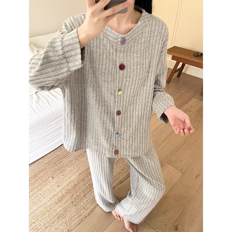 Pajamas for Women, Autumn and Winter Thickened Cashmere Warm Suits, German Velvet Home Clothes, Can Be Worn Outside in Winter, Douyin Cross-Border Wholesale