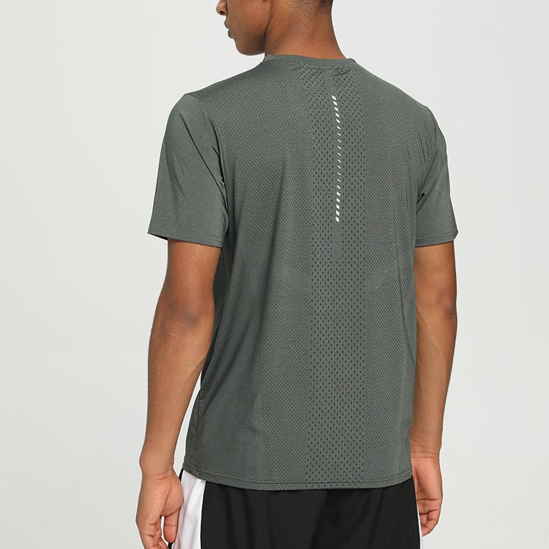 Lulu Nylon Quick-Drying T-Shirt Men's Fitness Running Loose Round Neck Summer Ice Silk Training Clothes Bottoming Sports Short Sleeves
