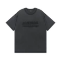 Washed black letter logo chest patch embroider