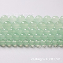 铸明贸易浅绿色玉髓散珠半成品批发 diy手工串珠手链项链饰品配件