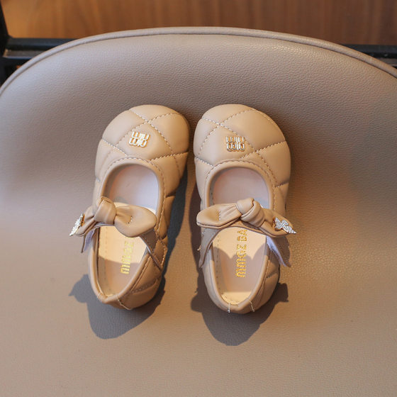 2025 Spring and Autumn New Princess Shoes Girls' Dress Girl Girl's Shoes 6-12 Rhinestone Butterfly All-match Children