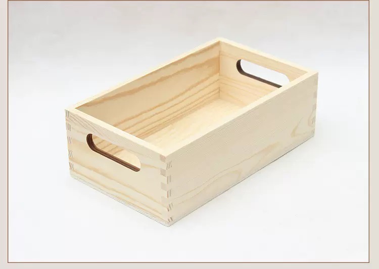 Caja de almacenamiento de madera personalizada Caja de almacenamiento de acabado de artículos diversos de escritorio retro con hebilla Caja de madera de estructura de espiga y espiga de mano de almacenamiento