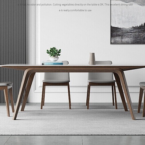 Solid Wood Slate Dining Table Modern Simple Ash Wood Household Rectangular Slate Dining Table and Chair Combination Solid Wood Slate Dining Table Modern Simple Ash Wood Household Rectangular Slate Dining Table and Chair Combination