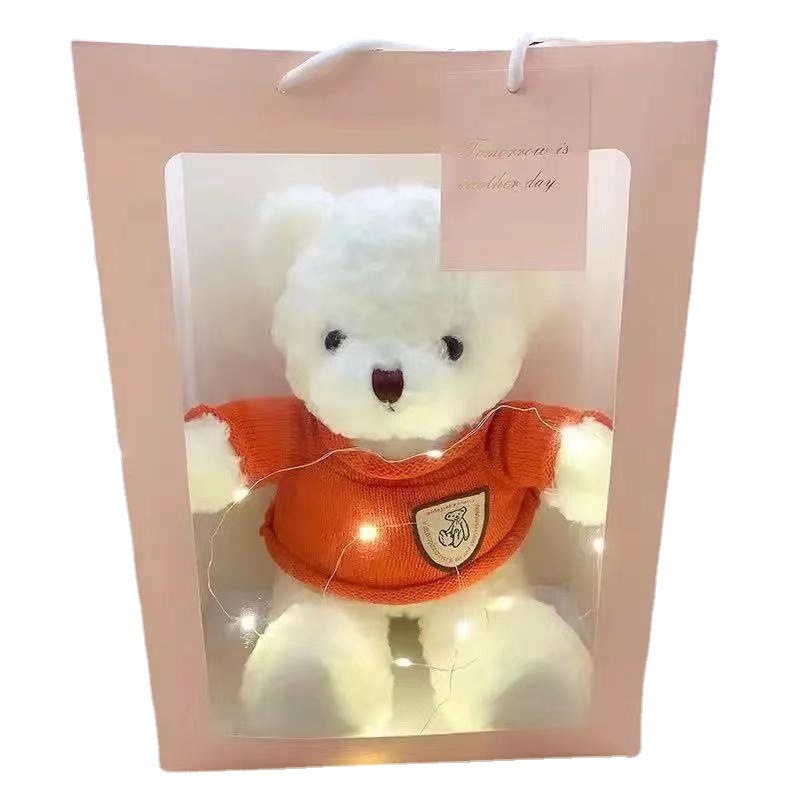 Flash Oso de Peluche de peluche de juguete con luz Oso muñeca caja de regalo muñeca de trapo oso muñeca regalo para niñas regalo de cumpleaños