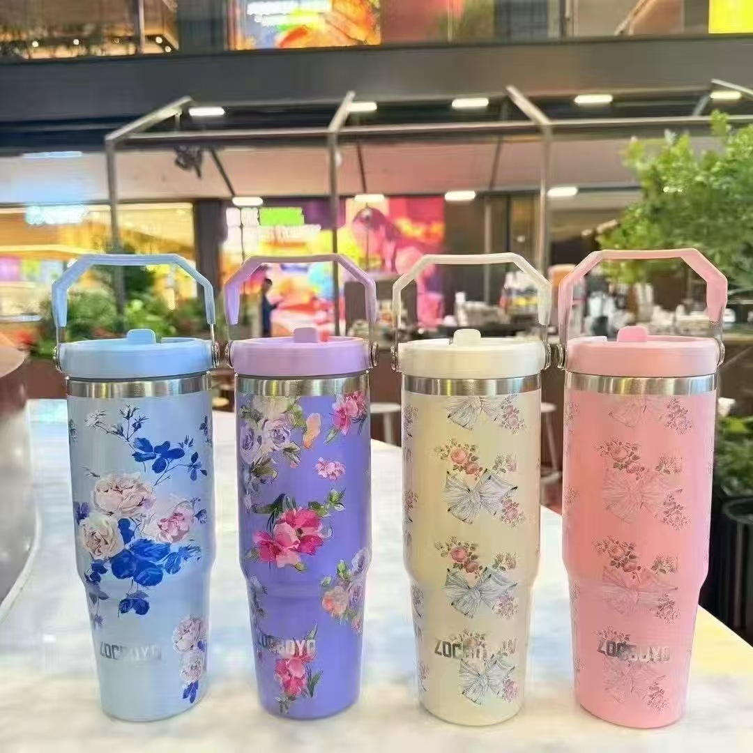 Taza de coche de 30oz personalizada Taza de aislamiento de gran capacidad transfronteriza Taza de aislamiento portátil para coche Soporte para personalización