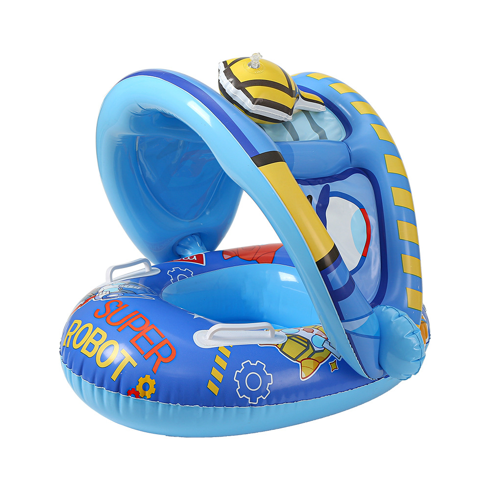 Xia Le bebé anillo de natación a prueba de sol con volante asiento de bebé barco cuerno barco hogar niños natación anillo piscina juguete