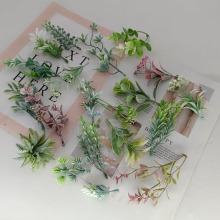 DIY仿真森系饰品配件 各类塑胶草装饰材料花环胸花墙花装饰材