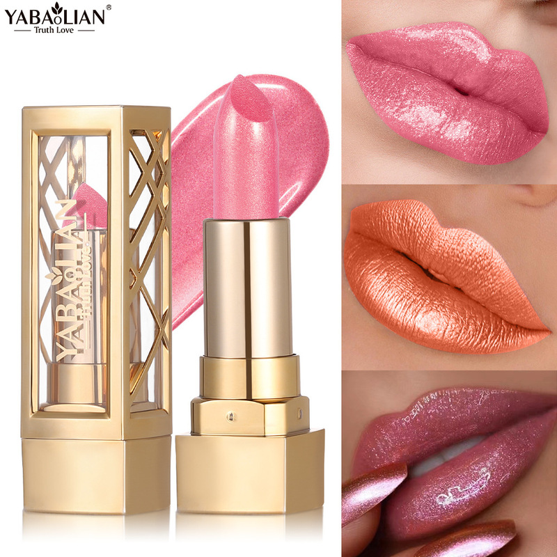 Pearlescent Lipstick Cross-border Makeup Amazon Explosions YABAOLIAN Lipstick Colorful Slight Flash Velvet Pearlescent Lipstick