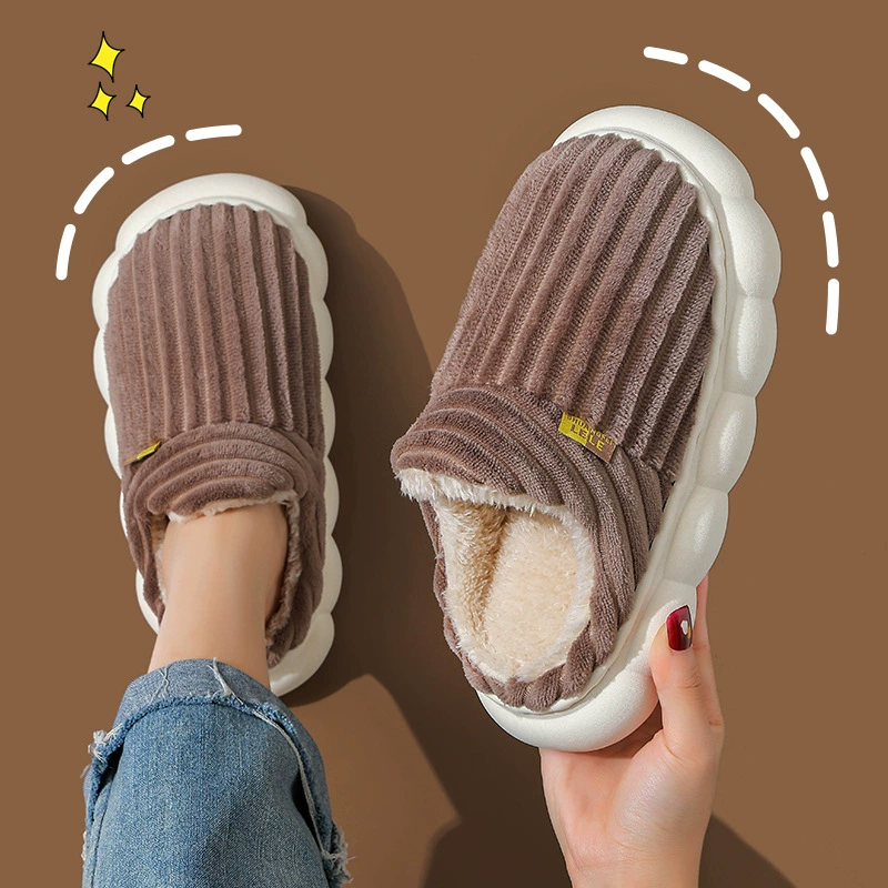 Хлопковые тапочки мужские зимние 2024 новые комнатные домашние теплые шерстяные тапочки мужские домашние дамы осень-зима