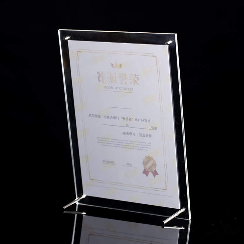 Crystal acrylic photo frame table b4 A4 certificate of honor certificate frame A3 business license transparent glass