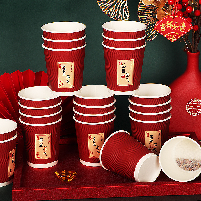 Disposable paper cups with tea, included tea cups, tea gifting, reception cups with tea, thick paper cups, cup-packed tea