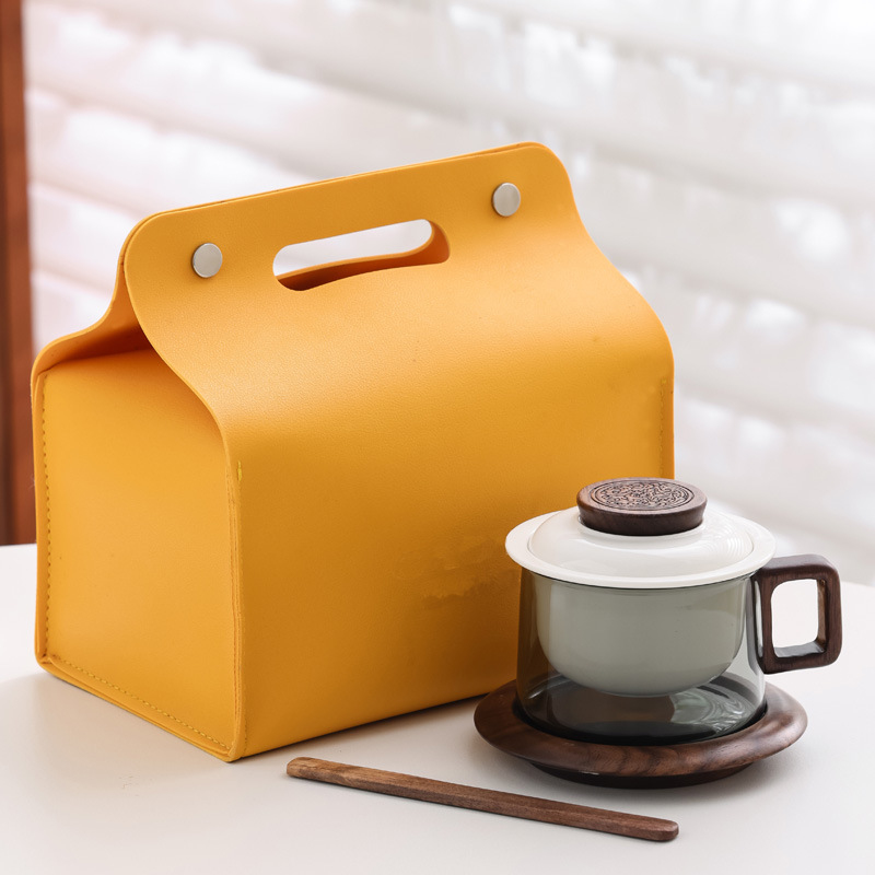 Taza de café de vidrio original Taza de café de cerámica con platos de impresión comercial LOGO