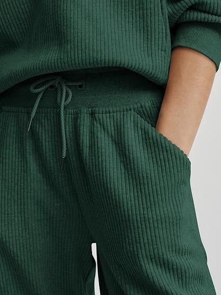 Dames casual set met longsleeve half-zip trui en joggingbroek_voghion.com