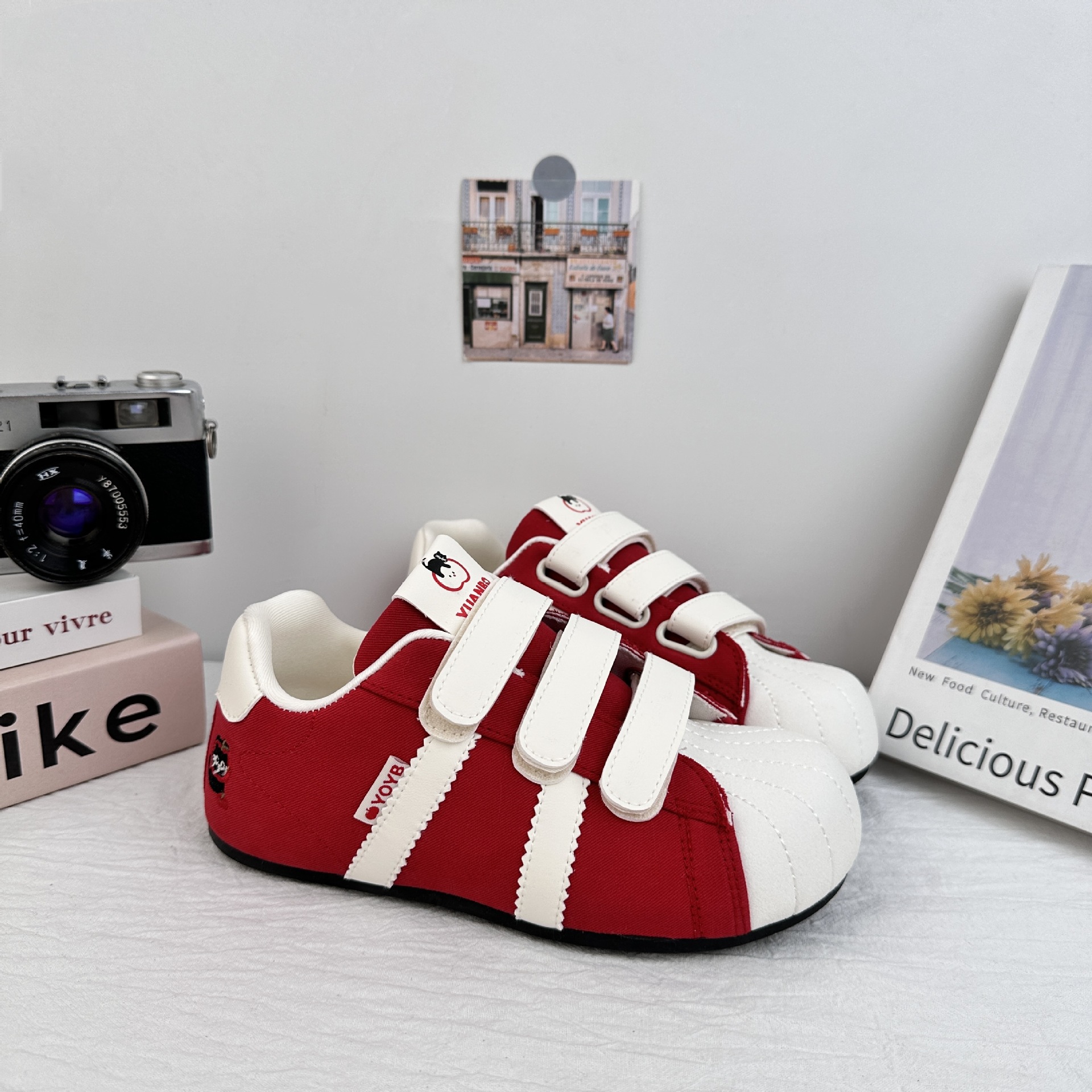 Farwave concha cabeza de dibujos animados zapatos de skate para mujeres 2025 nuevo verano velcro zapatos de moda zapatos bordados exquisitos zapatos planos