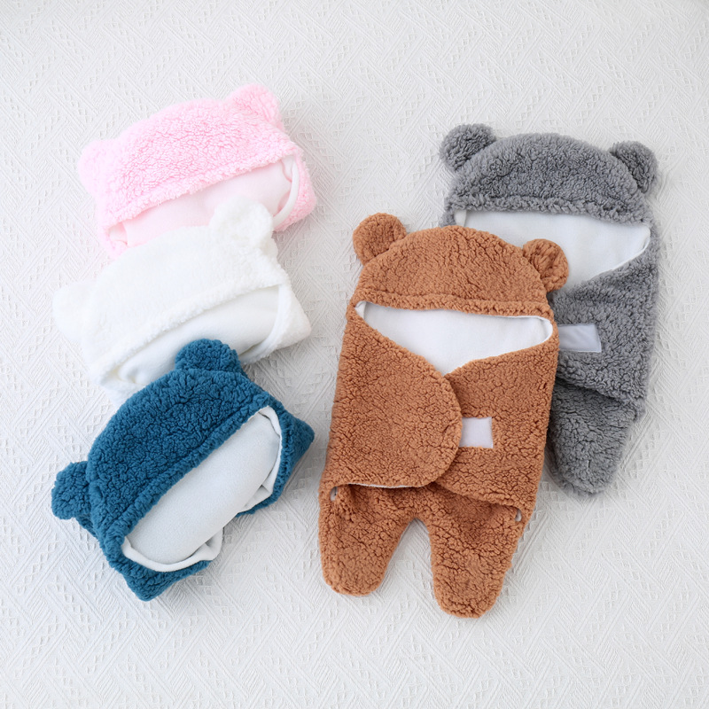 temu Xiyin tiktok BABY HUG newborn out swaddling anti-shock polar fleece baby split-leg sleeping bag