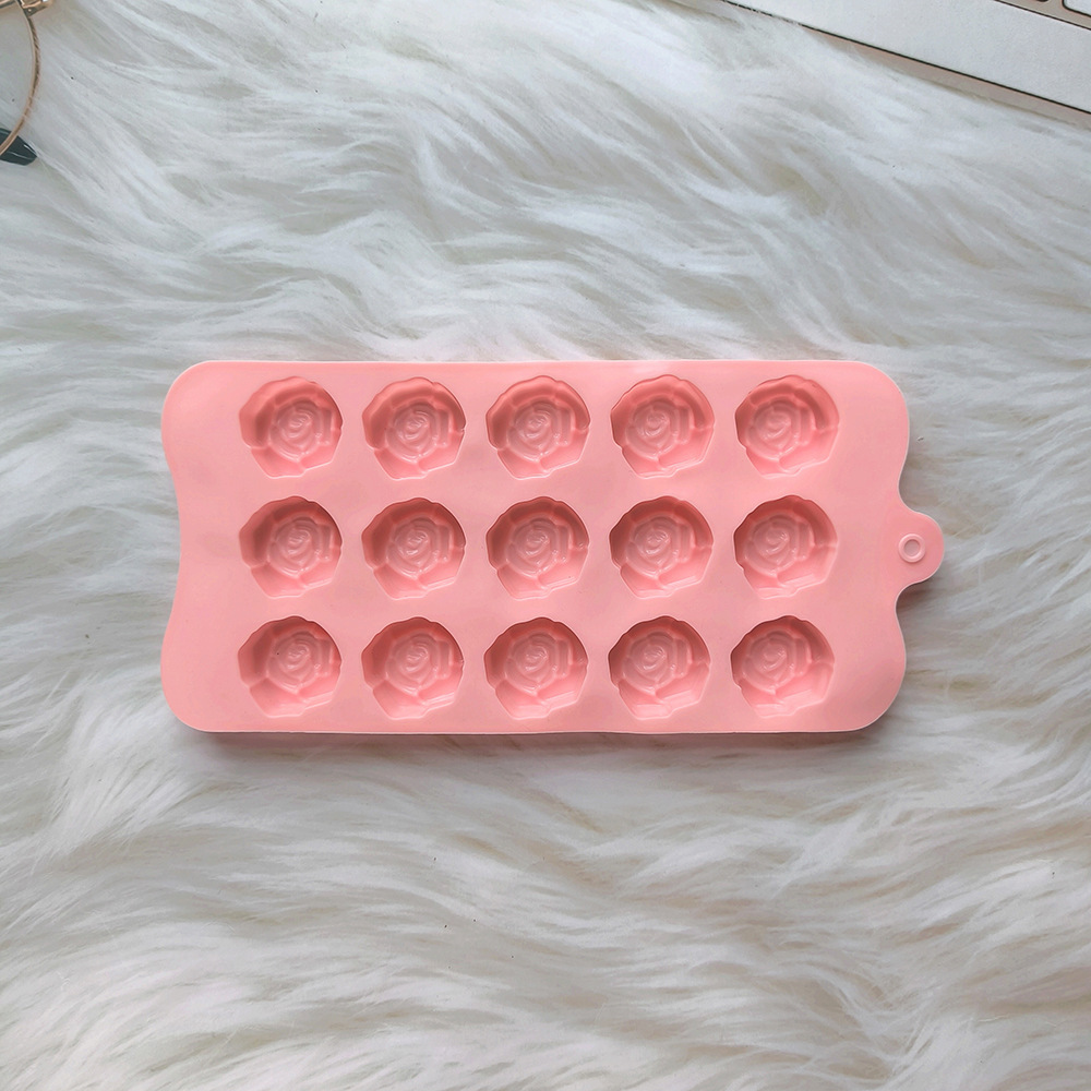 Silicone chocolate matriz de hielo 15 incluso estereoscópico rosas de chocolate 679 molde de pudín de galletas molde de dulces DIY